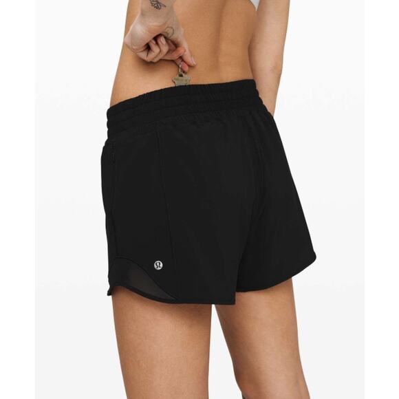 Lululemon Shorts Women 6 Hotty Hot High Rise Long 4 Black Lined Running Athletic - Picture 2 of 15